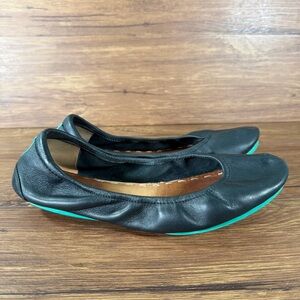 TIEKS Ballet Flats Black Leather Slip-On Shoes Women’s Size 8